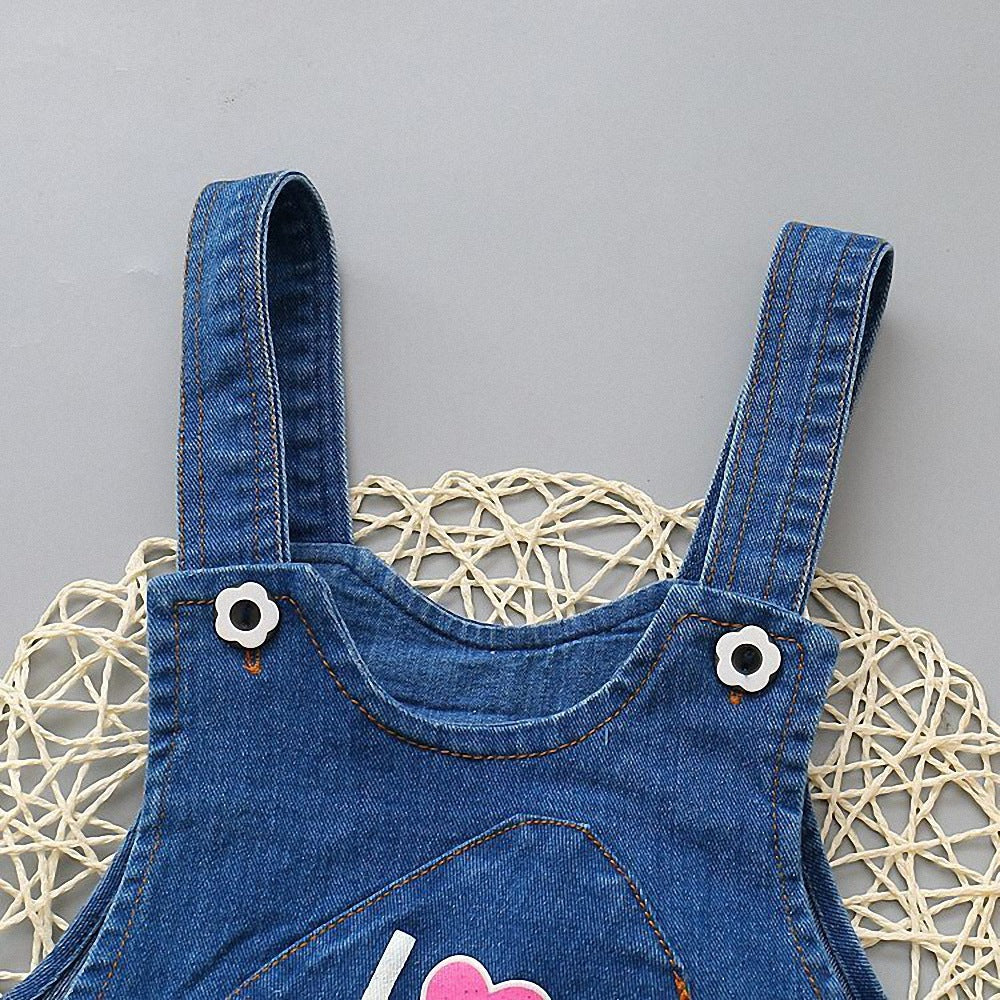 Salopettes denim unies pour petits garçons et filles.