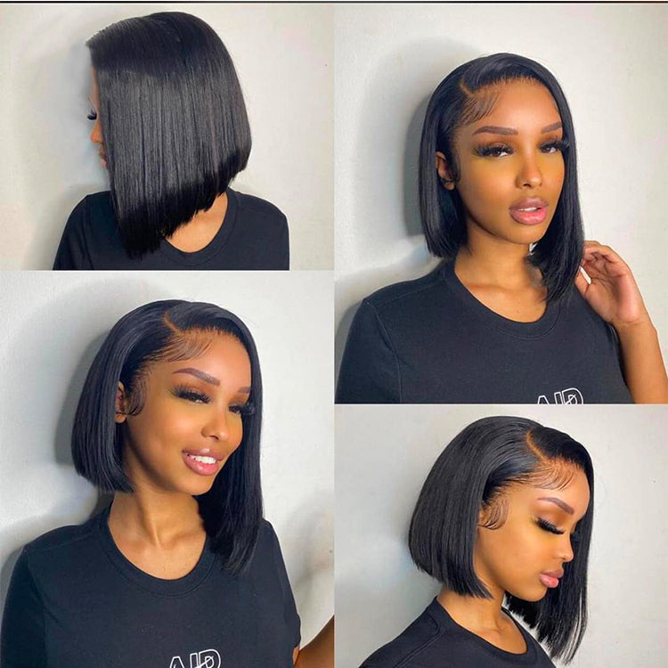 Perruque bob droit frontal lace 13x4 100% cheveux naturels