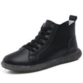Chaussures plates bottines cuir – Derby ankle boots femme