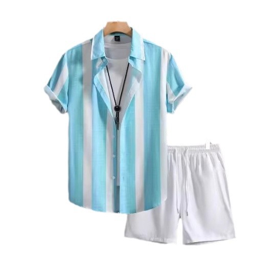 Ensemble chemise manches courtes + short coton casual – 7 coloris été chic