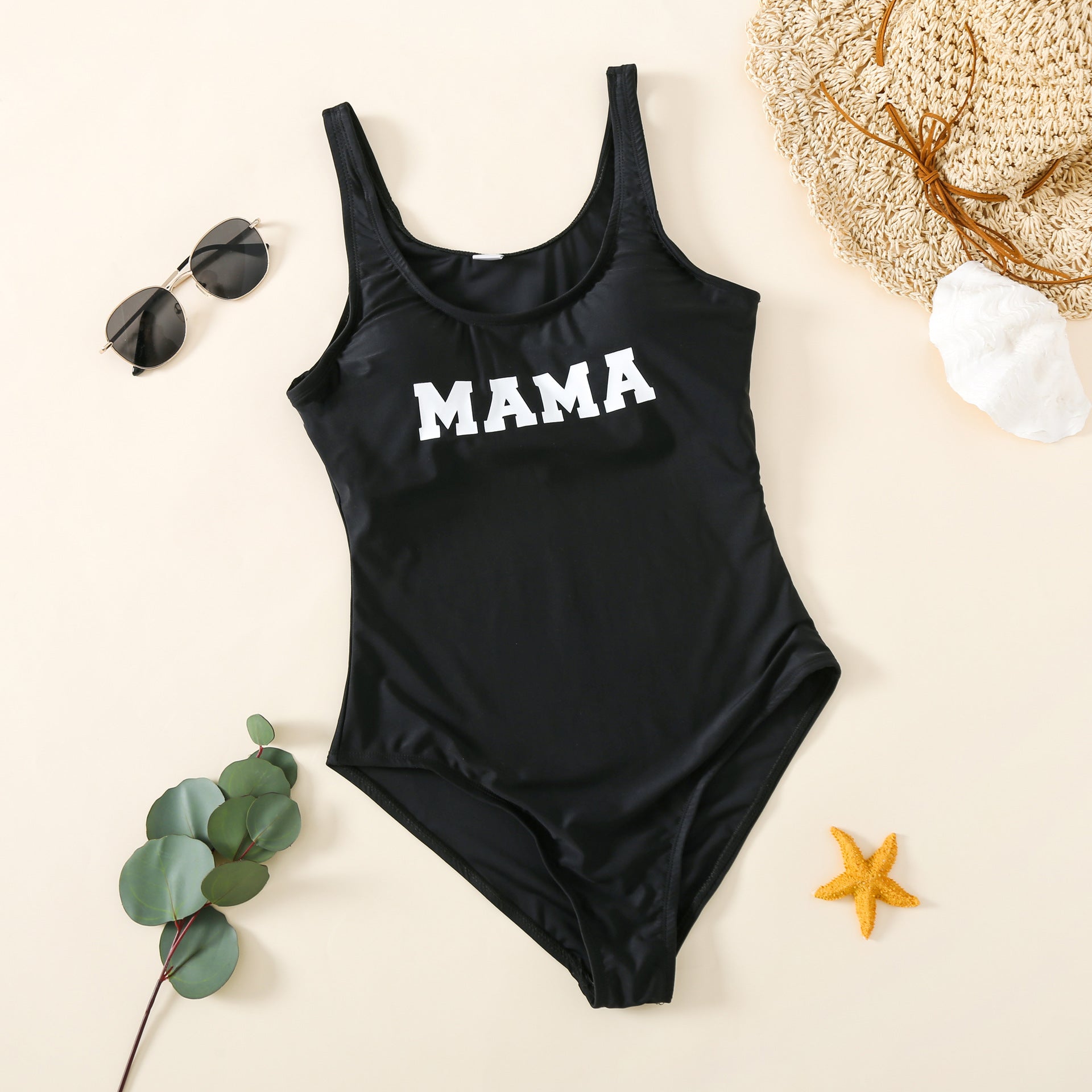 Maillot de bain parent-enfant noir milk silk – unisexe 6M-7Y + adultes