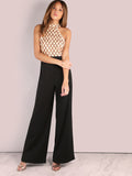 Combinaison femme sexy à sequins style européen et américain – col noué, coupe trompette