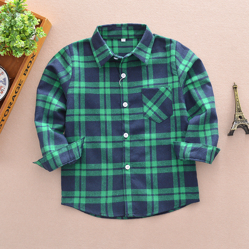 Chemise à carreaux 100% coton garçon