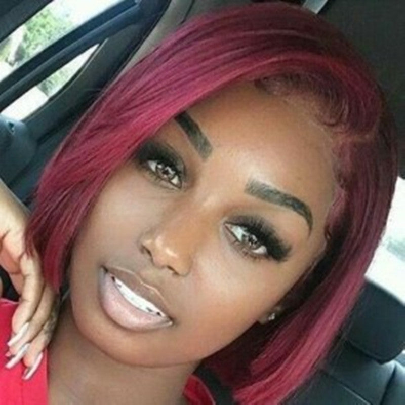 Perruque blonde, noir , rouge courte effet naturel – Fibres synthétiques réalistes