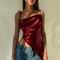 Top Camicetta in Raso Donna - Elegante da Indossare all'Esterno