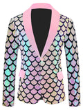 Costume pour homme en velours coloré à paillettes et à écailles.