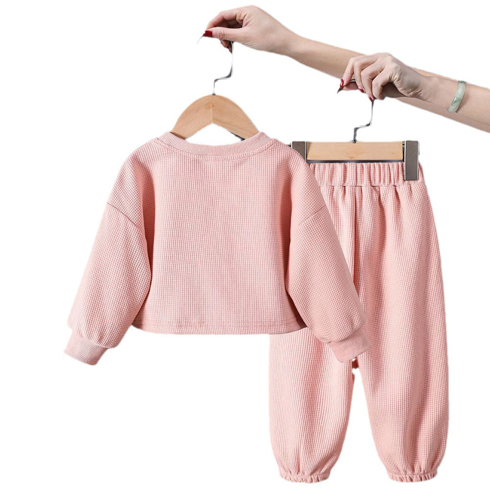Ensemble hoodie pullover ours fille coréen – rose/gris