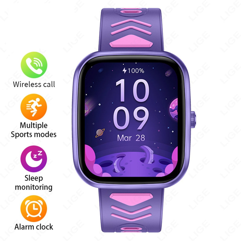 Orologio connesso multifunzionale per bambini e adolescenti: chiamate Bluetooth, rilevamento del sonno.