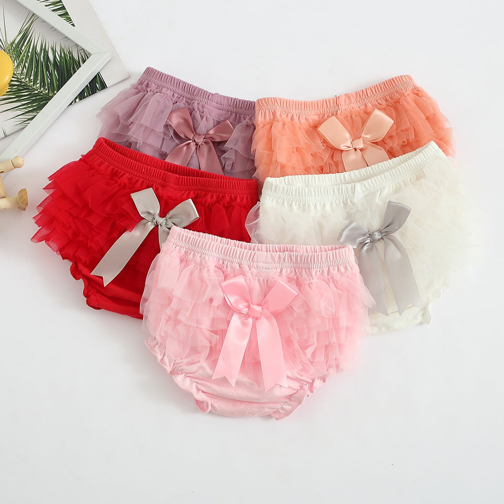 Culotte  bébé fille en maille avec nœud – style coréen, coton doux