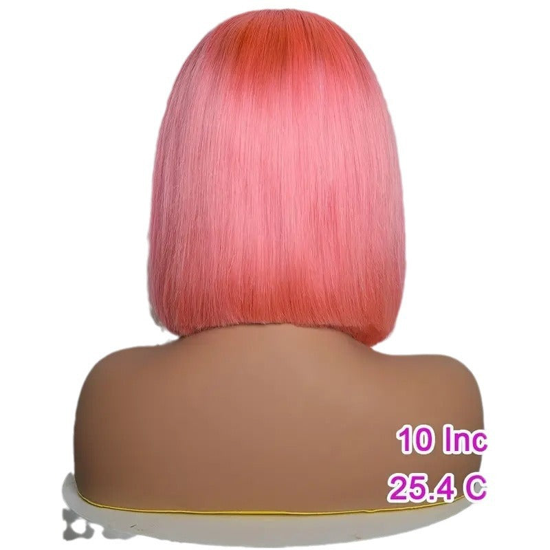 Perruque lace front mi-longue lisse – fibre haute température, effet naturel