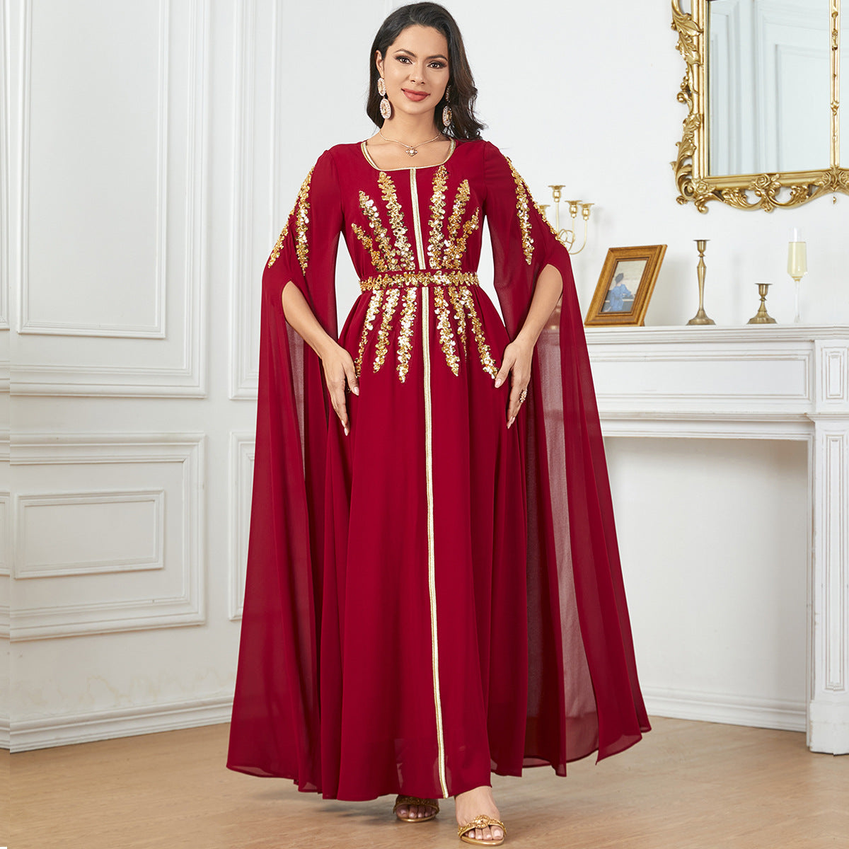 Women's Abaya Dress Long Sleeves Extra Long – Muslim Elegance