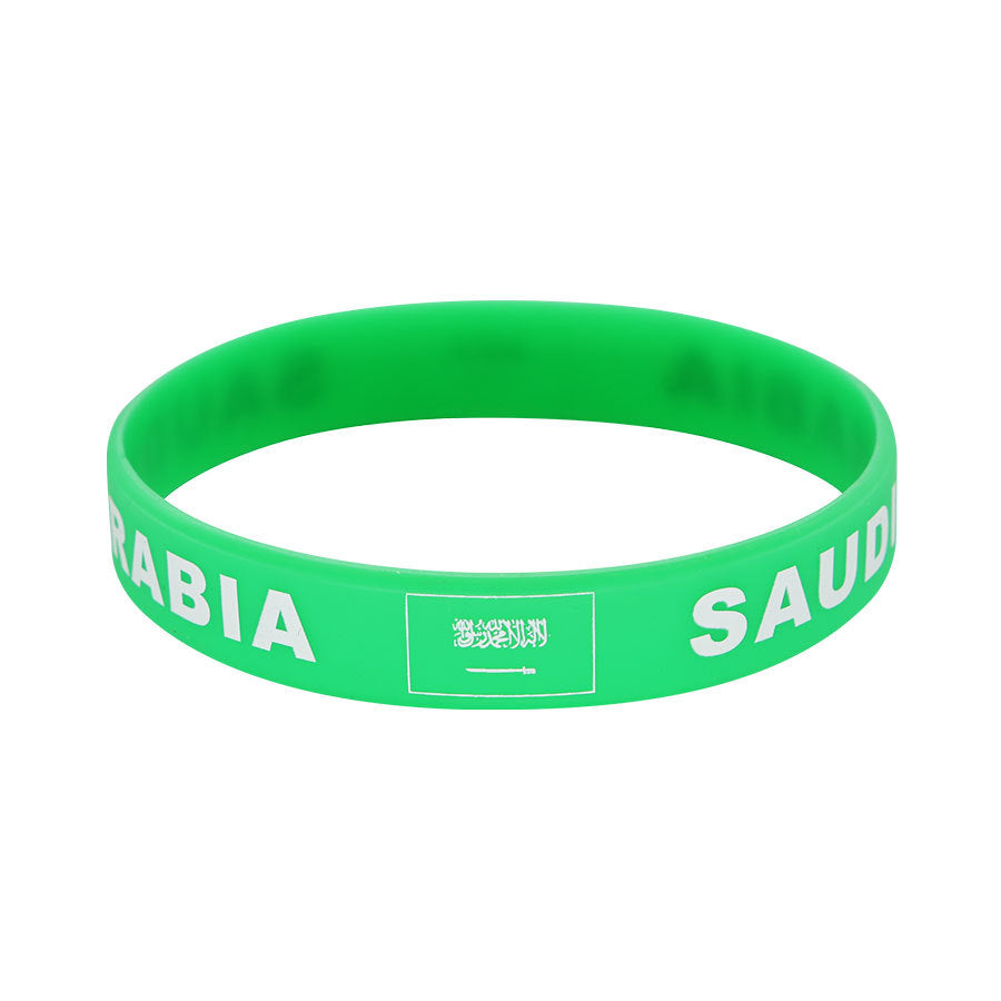 Bracelet drapeau silicone unisexe – accessoire sport 20 cm, style FIFA