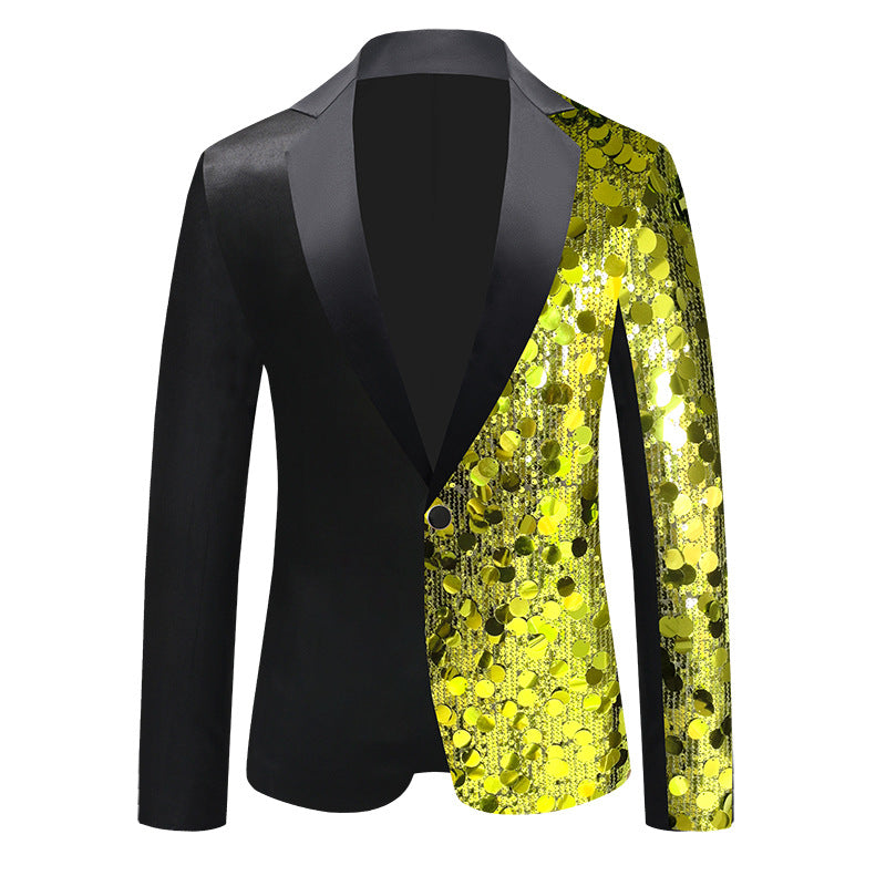Veste de costume homme à paillettes – look scène et danse, 8 tailles, coloris flashy