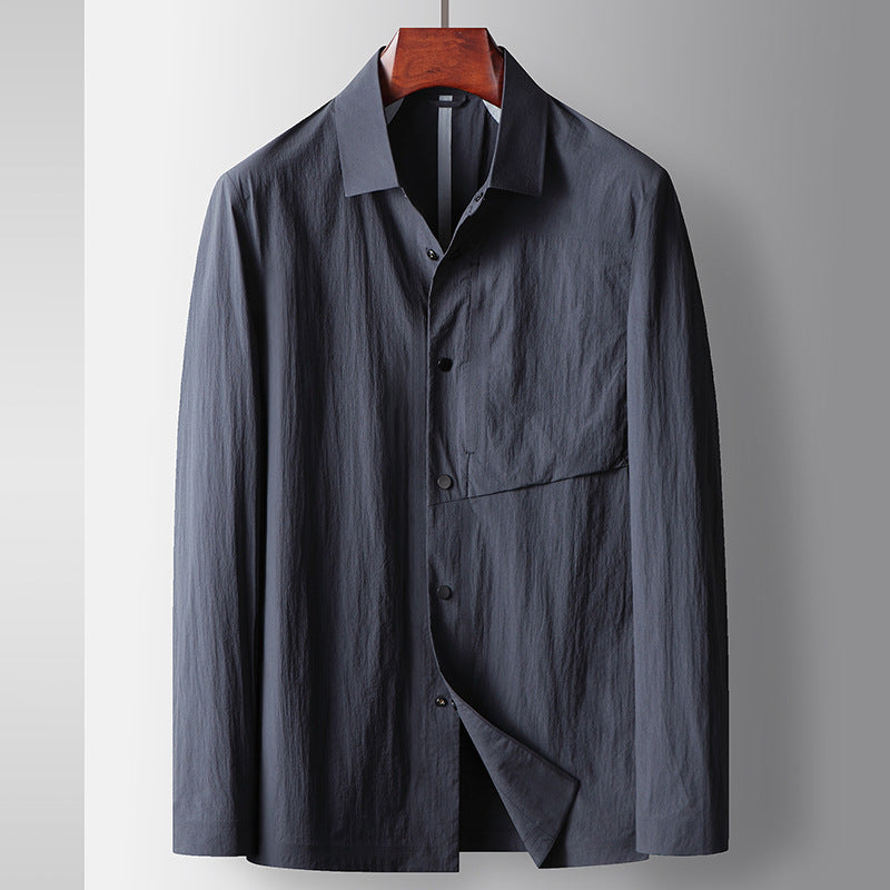 Veste col revers printemps été homme – bleu marine/gris-bleu/khaki