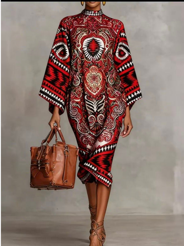 Robe flowy imprimé digital rétro frais – tendance printemps 2026