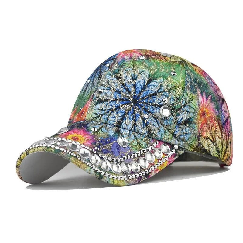 Casquette baseball yeux chat strass colorée – dentelle anti-UV japonais coréen