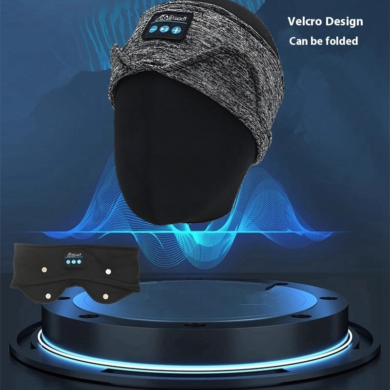 Bandeau Bluetooth de sommeil 2 en 1 – Masque de nuit avec écouteurs sans fil, noir et gris