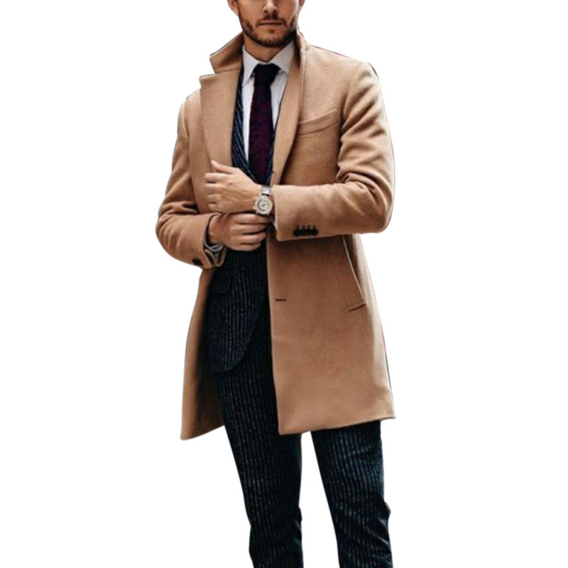 Manteau mi-long homme en laine double face – élégant, chaud et décontracté