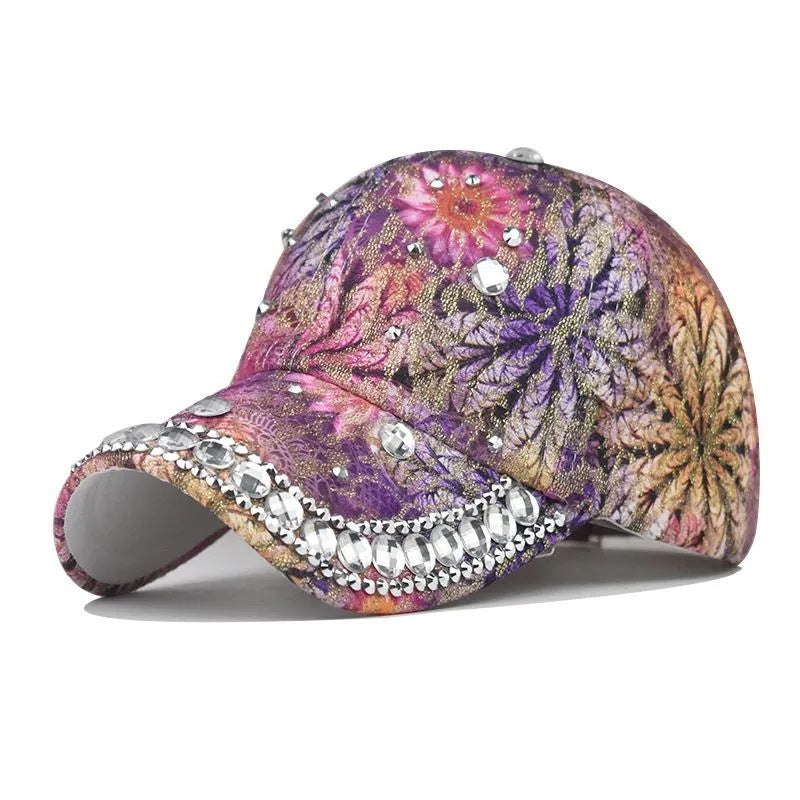 Casquette baseball yeux chat strass colorée – dentelle anti-UV japonais coréen