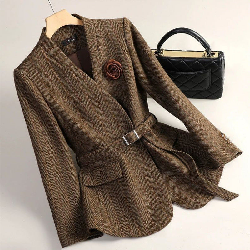 Blazer Laine Femme Sophistiqué Élégant