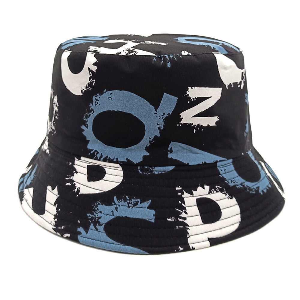 Chapeau bassine double-face anti-UV couple rétro – polyester 5 couleurs