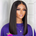 Perruque lisse bone straight cheveux humains  40cm – double drawn
