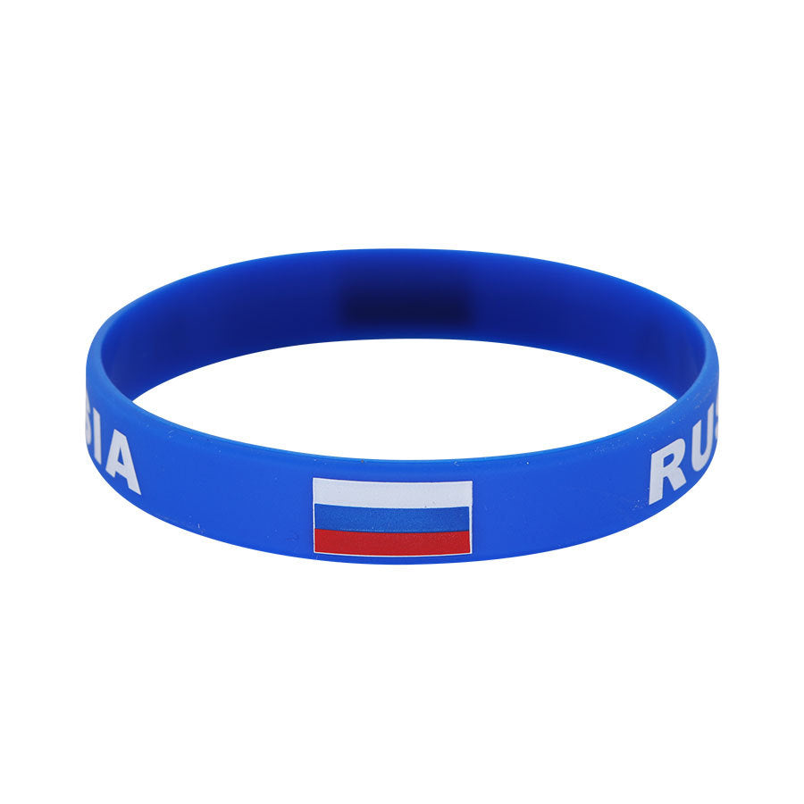 Bracelet drapeau silicone unisexe – accessoire sport 20 cm, style FIFA