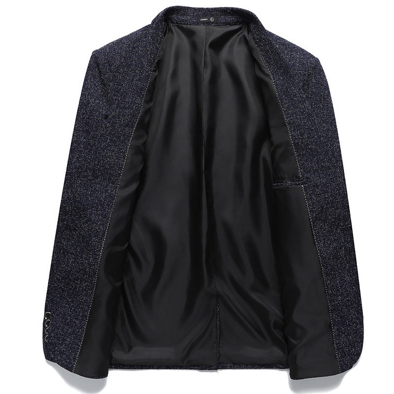 Veste costume slim fit coréenne un bouton – bleu/gris élégant business casual M-4XL