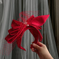 ACCESSOIRE CHEVEUX MARIAGE FEMME – SERRE-TÊTE SATIN TENDANCE ROUGE/BLANC