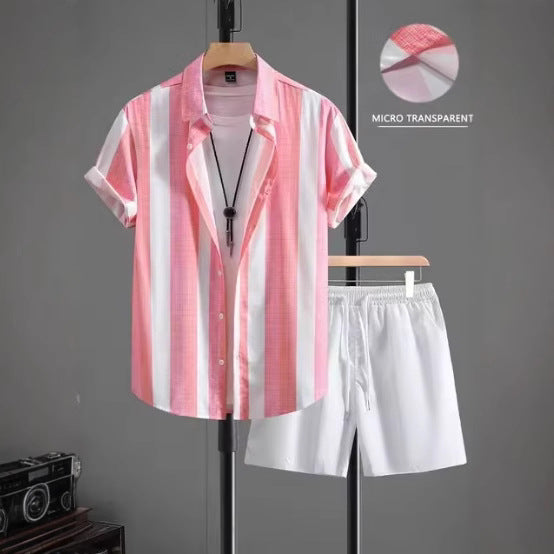 Ensemble chemise manches courtes + short coton casual – 7 coloris été chic
