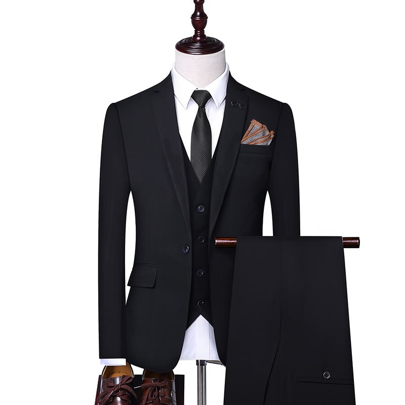 Costume 3 pièces homme mariage et cérémonie – style business formel printemps-automne