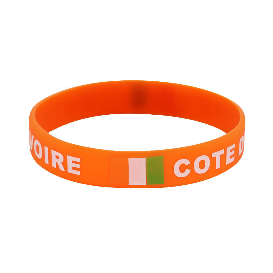 Bracelet drapeau silicone unisexe – accessoire sport 20 cm, style FIFA