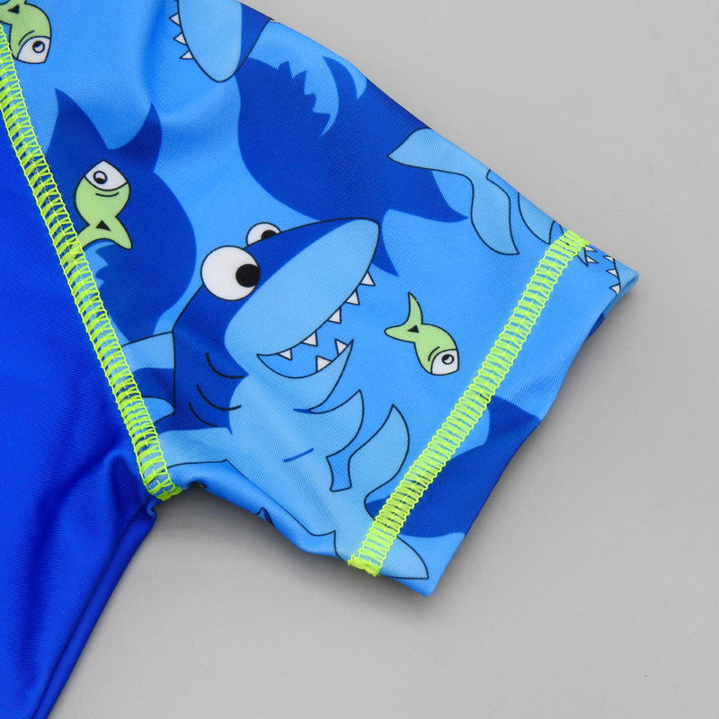 Maillot de bain anti-UV garçon requin bicolore polyester