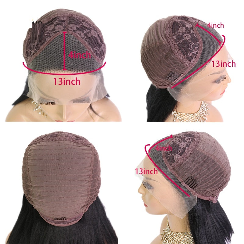 Perruque multicolore en cheveux naturels à effet dégradé