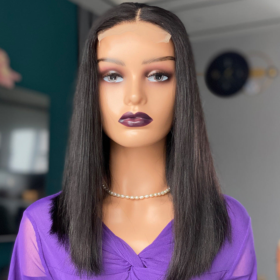 Perruque lisse bone straight cheveux humains  40cm – double drawn