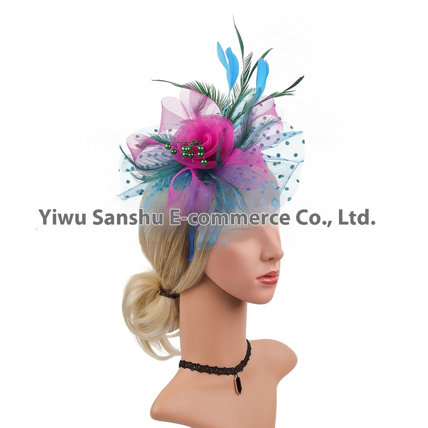 BANDEAU BILLYCOCK MAILLE MARIÉE – 35 COULEURS FLEURS FAIT MAIN