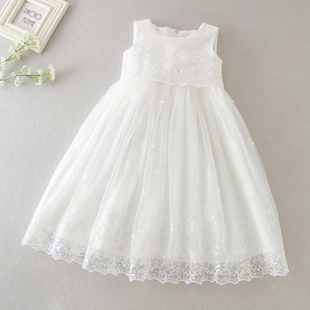 Robe baptême bébé fille longue satin blanc – 0-24 mois Carvose Chic
