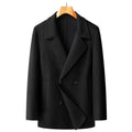 Veste courte double boutonnage laine double face – noir/brun/camel urbain M-4XL