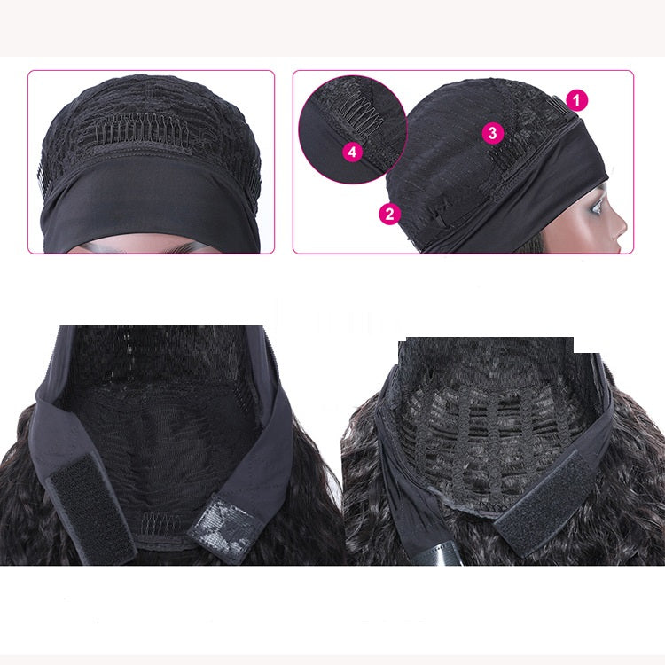 Perruque headband lisse en cheveux humains 100% naturels, sans colle
