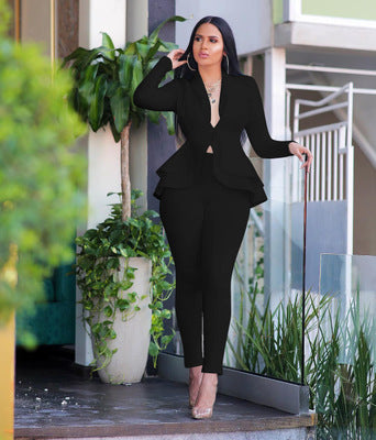 Robe d'entreprise à volants nylon – uniforme business femmes