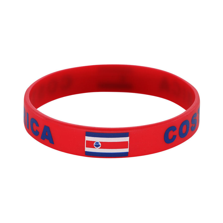 Bracelet drapeau silicone unisexe – accessoire sport 20 cm, style FIFA