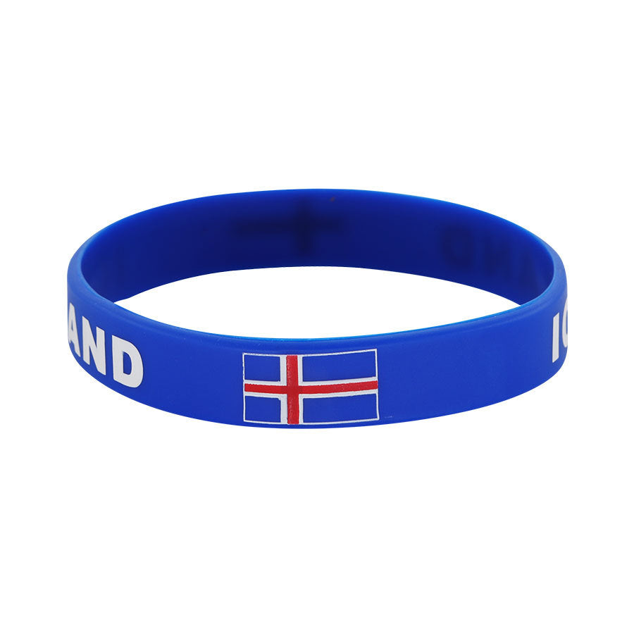 Bracelet drapeau silicone unisexe – accessoire sport 20 cm, style FIFA