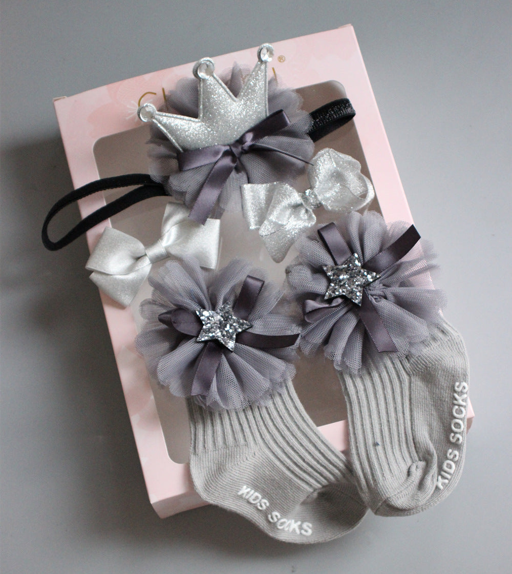 Épingles nœud dessin animé carreaux + chaussettes enfants – mignon tendance