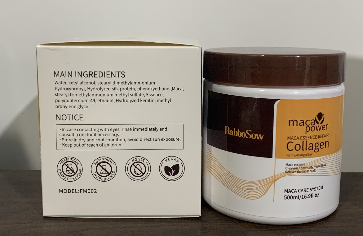 Mascarilla capilar con colágeno hidratante y nutritiva – tratamiento profundo reparador con aceites esenciales