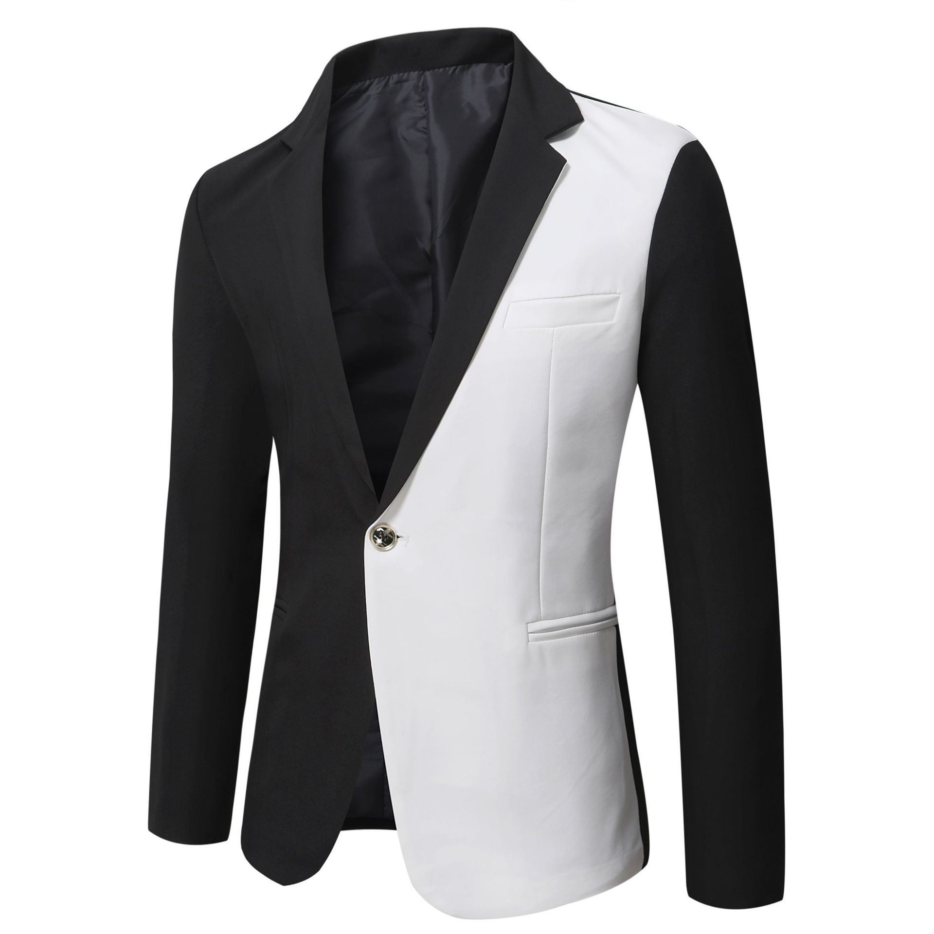 Veste costume slim fit multicolore homme – streetwear blanc/rouge/noir