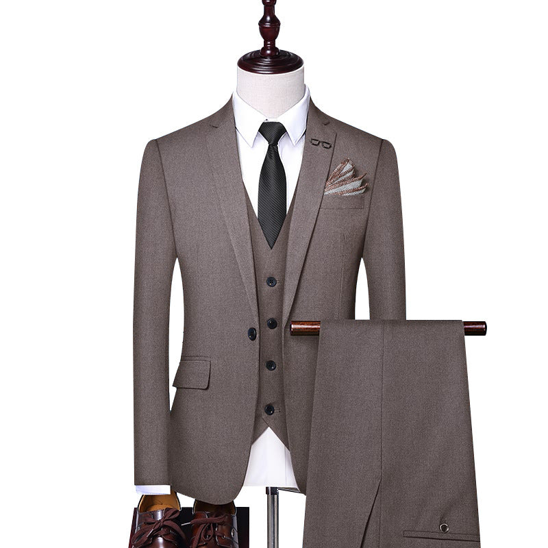 Costume 3 pièces homme mariage et cérémonie – style business formel printemps-automne