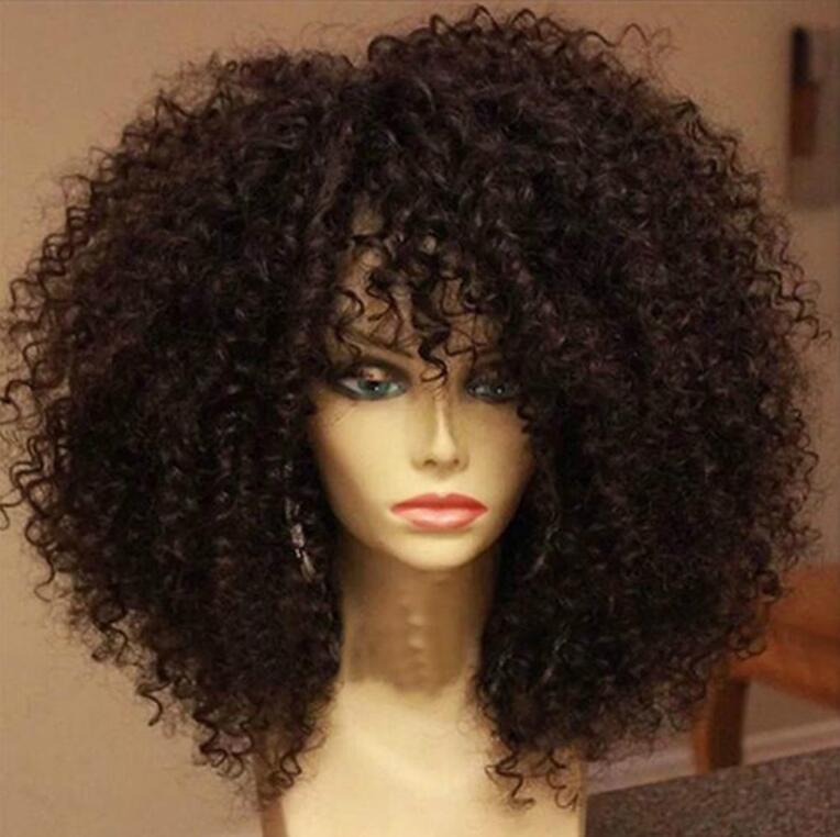 Perruque afro noire volume puffy explosion unie