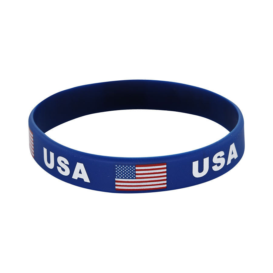 Bracelet drapeau silicone unisexe – accessoire sport 20 cm, style FIFA
