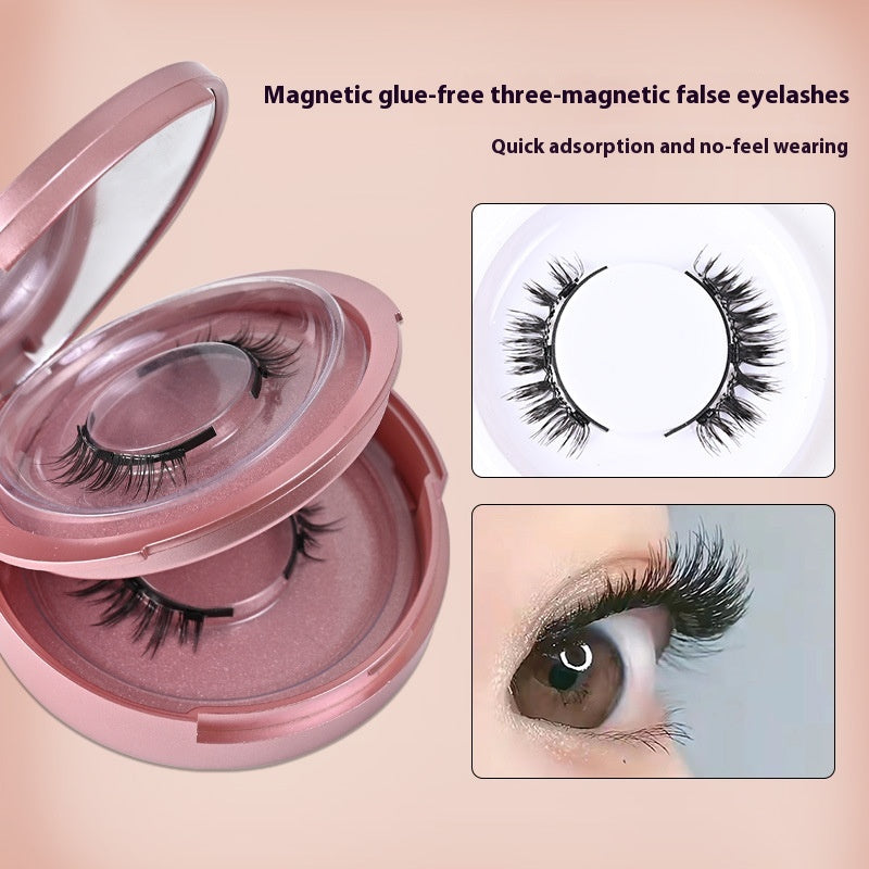 Trio of Magnetic False Eyelashes Without Glue – Natural, Long-Lasting, Reusable