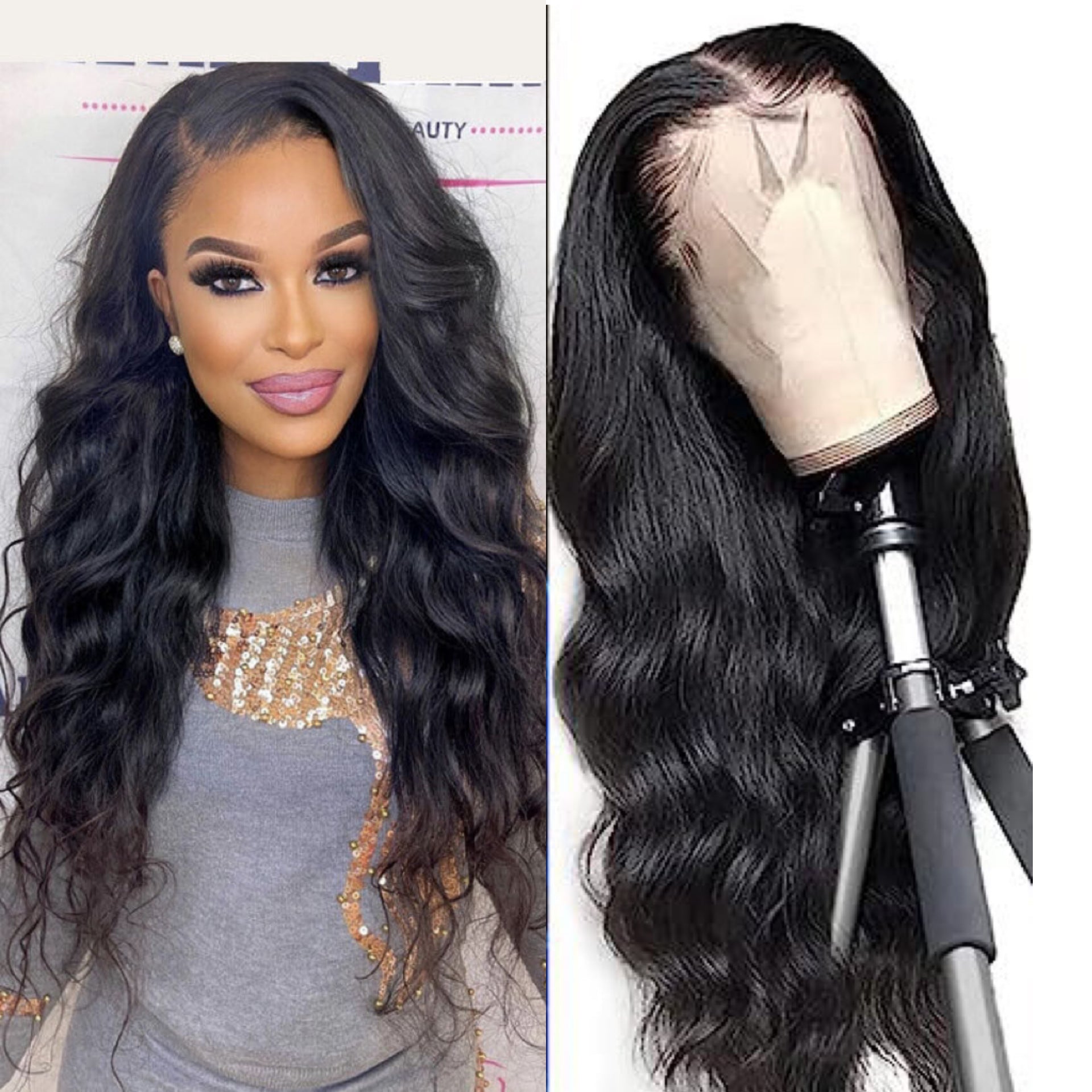 Perruque complète curly long synthetic big waves ultra-réaliste